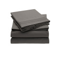 Solid color bedding 4-Piece queen bed sheet set soft brushed microfiber flat sheet fitted sheet